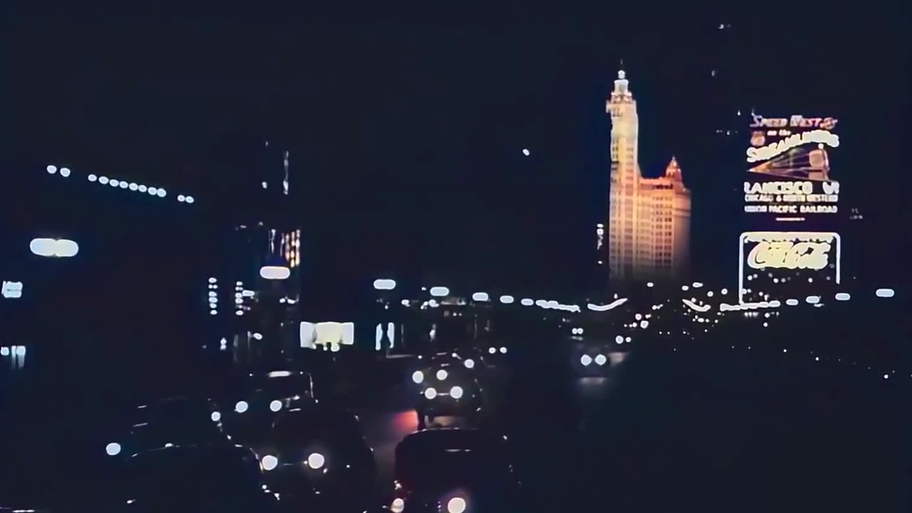 Chicago At Night In The 1930's