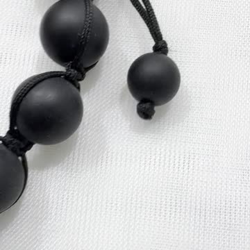 Handmade Hand Braided Unique 5”~9” Adjustable Bracelet with Matte Onyx, Skull