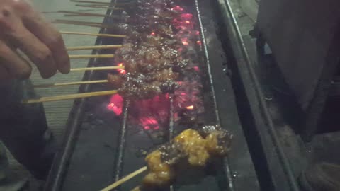 Traditional Asian food satay is deliciouus