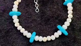 GN-20241125-02 Popular High Quality Pearl Bracelet Natural Turquoise Women's Bracelet S925 Silver