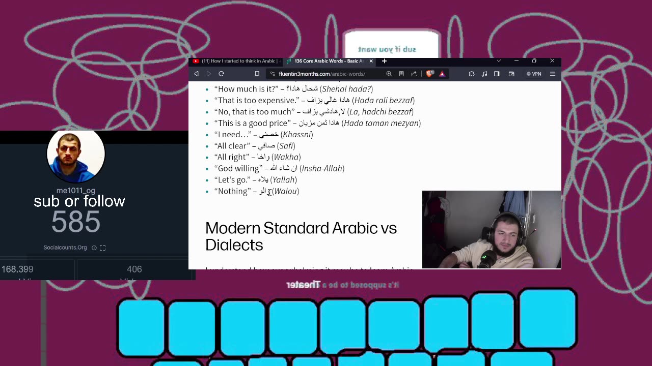 Rumble Live Theatre // Learning arabic