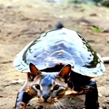 Turtle with a kitten head