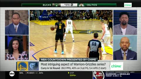 Stephen A.’s most INTRIGUING aspect of Warriors vs. Grizzlies series 🍿 | NBA Countdown