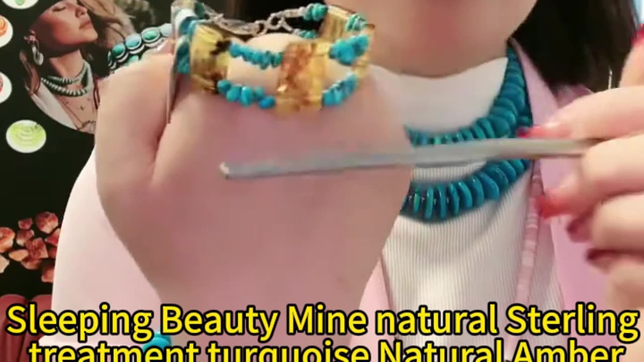 GN-20241111-07 Sleeping Beauty Mine natural Sterling treatment turquoise Natural Amber Baltic