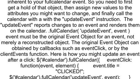 Editing events in Fullcalendar with modal Bootstrap