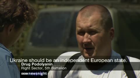 The far-right group now collaborating with Ukraine's government - Newsnight 2014