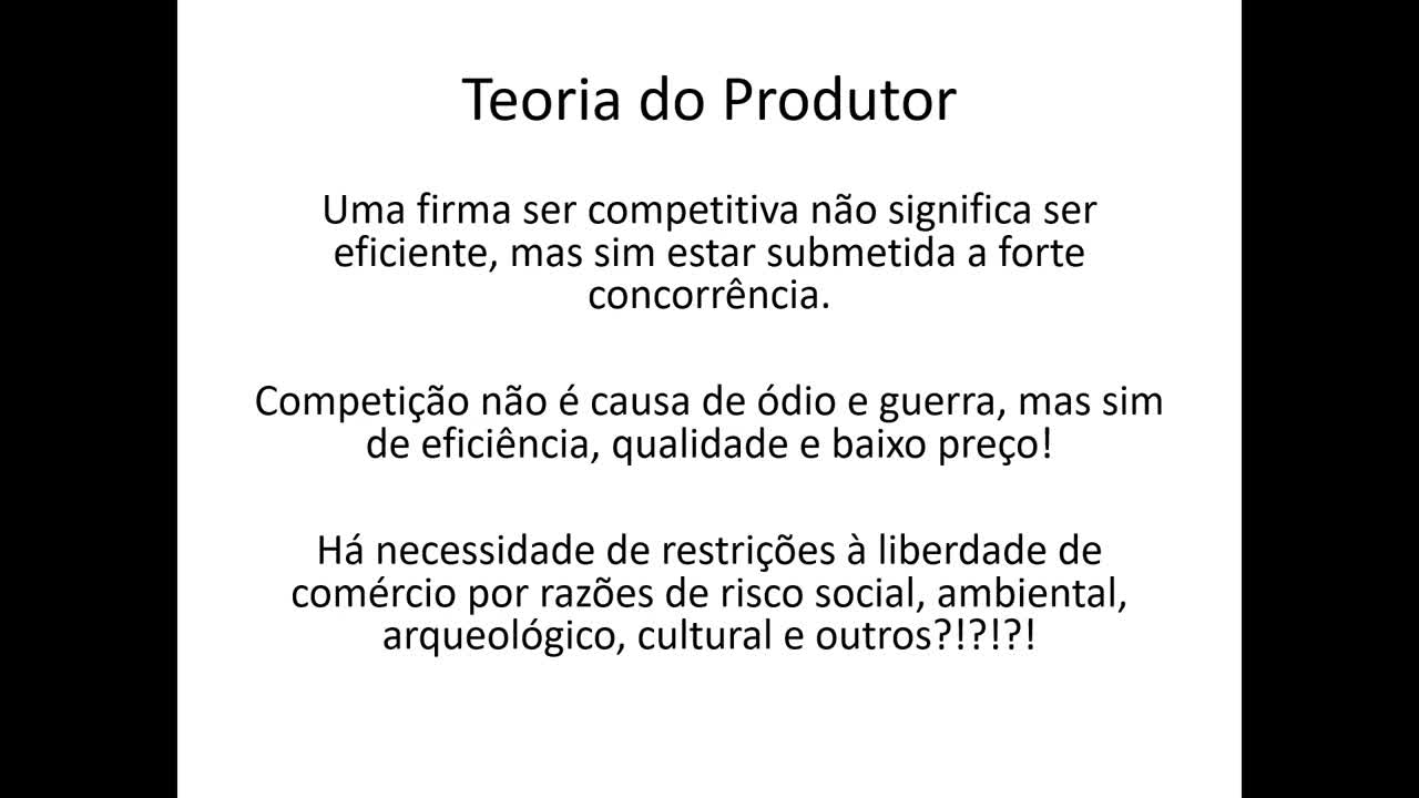 Microeconomia 071 Teoria do Produtor Restrições à Competição