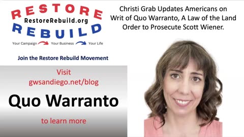 Christi Grab Updates Americans on Writ of Quo Warranto to Prosecute Scott Wiener.