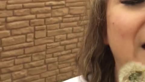Nsfw drunk girl blows dandelion