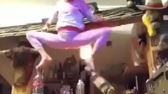 A GIRL FALLING FROM BOTTLS