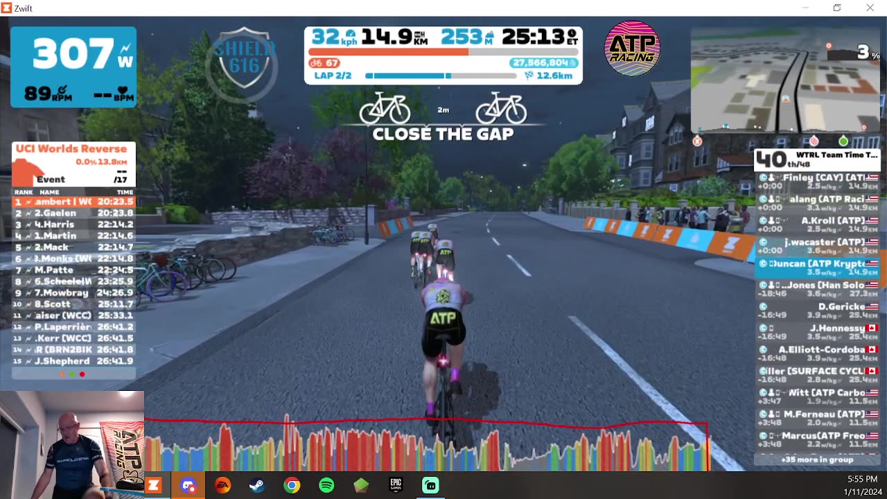 Zwift | WTRL TTT Zone 25 | ATP Charger (Latte) | Jan. 11, 2024