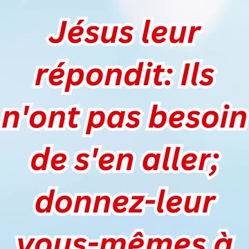 "Jésus Nourrit la Foule avec Cinq Pains et Deux Poissons" Matthieu 14:16 ,17.#short #youtube #yt