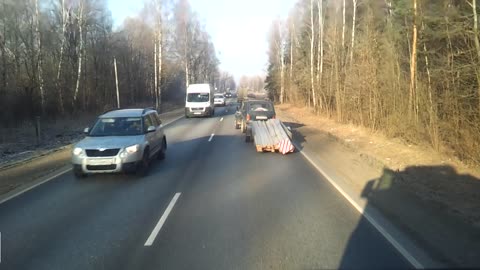 A really heavy trailer vs a little car