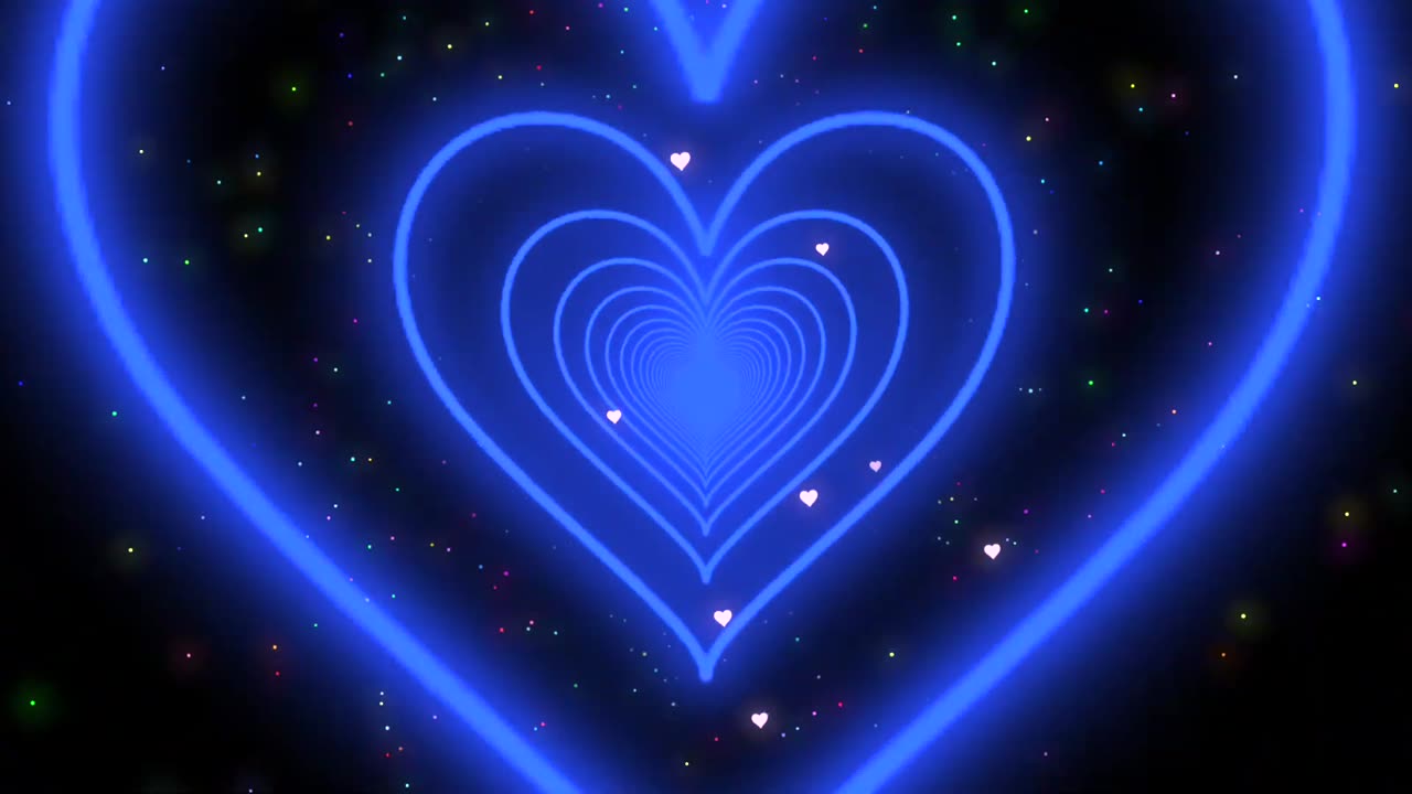 992. Heart Background💙Blue Motion Graphics Heart Heart