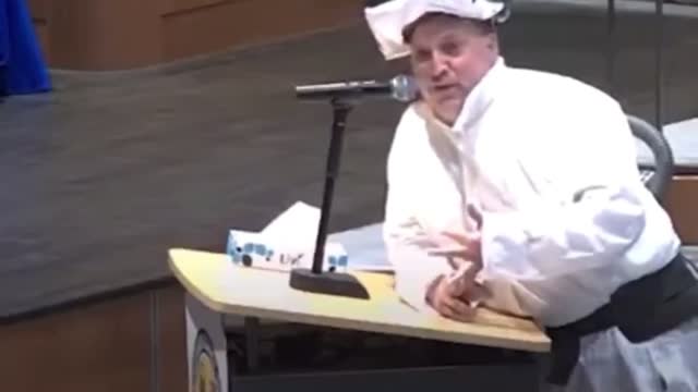 Father Speaks at School Board Meeting in FULL HAZMAT SUIT!