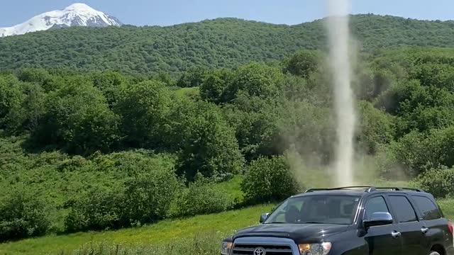 Dust Devil Provides Extra Scenic Value For Roadside Stop