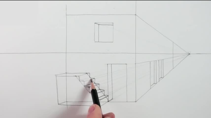 Perspective Drawing Of Stairs