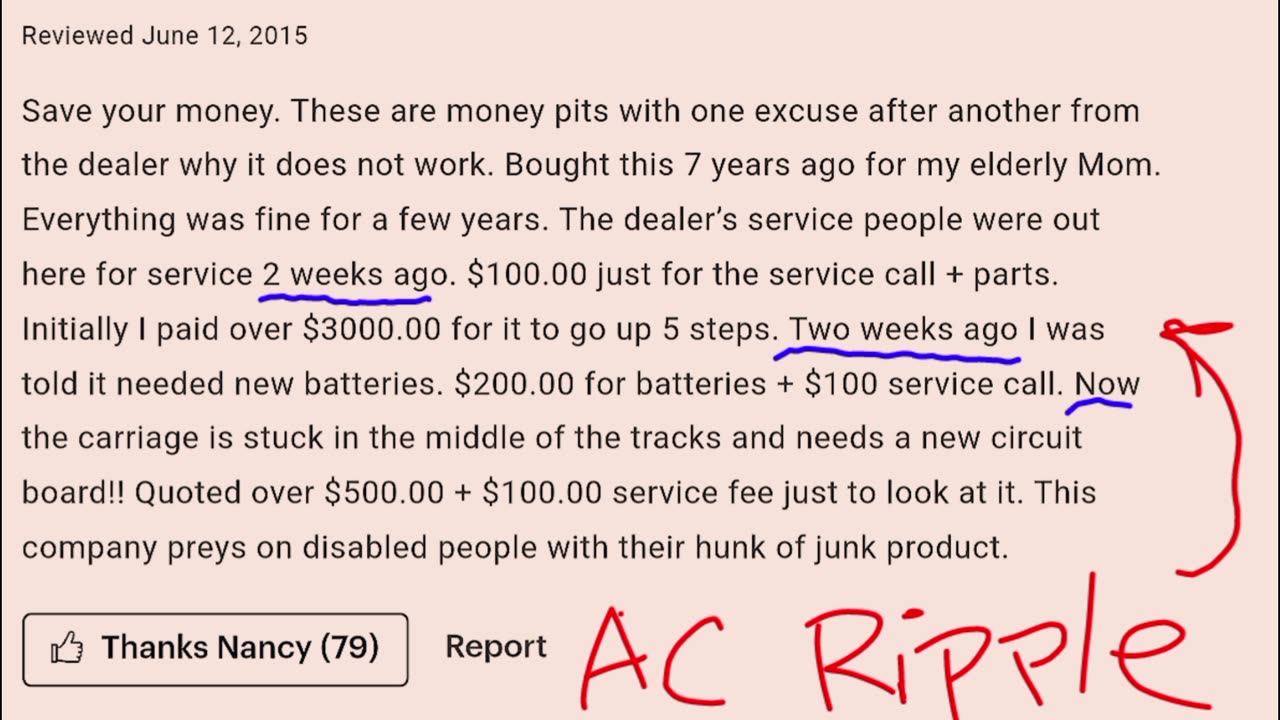 Repair Diary. Error E5. AC Ripple. Same-day worldwide Acorn stairlift troubleshooting (604) 512-9567