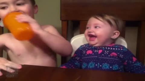 kids playing with glass bottle