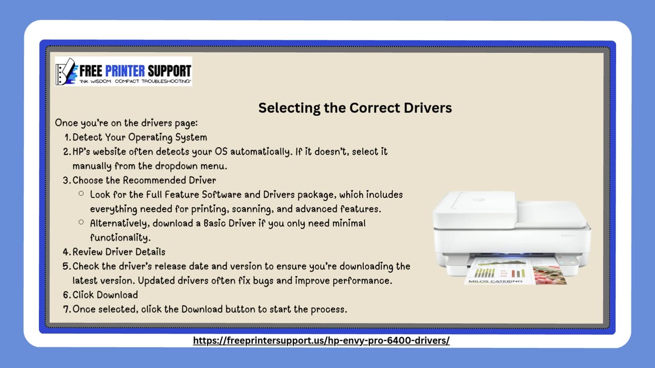 HP Envy Pro 6400 Printer Drivers Download Step-by-Step Guide