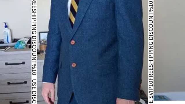 BLUE HERRINGBONE TWEED 3 PIECE SUIT