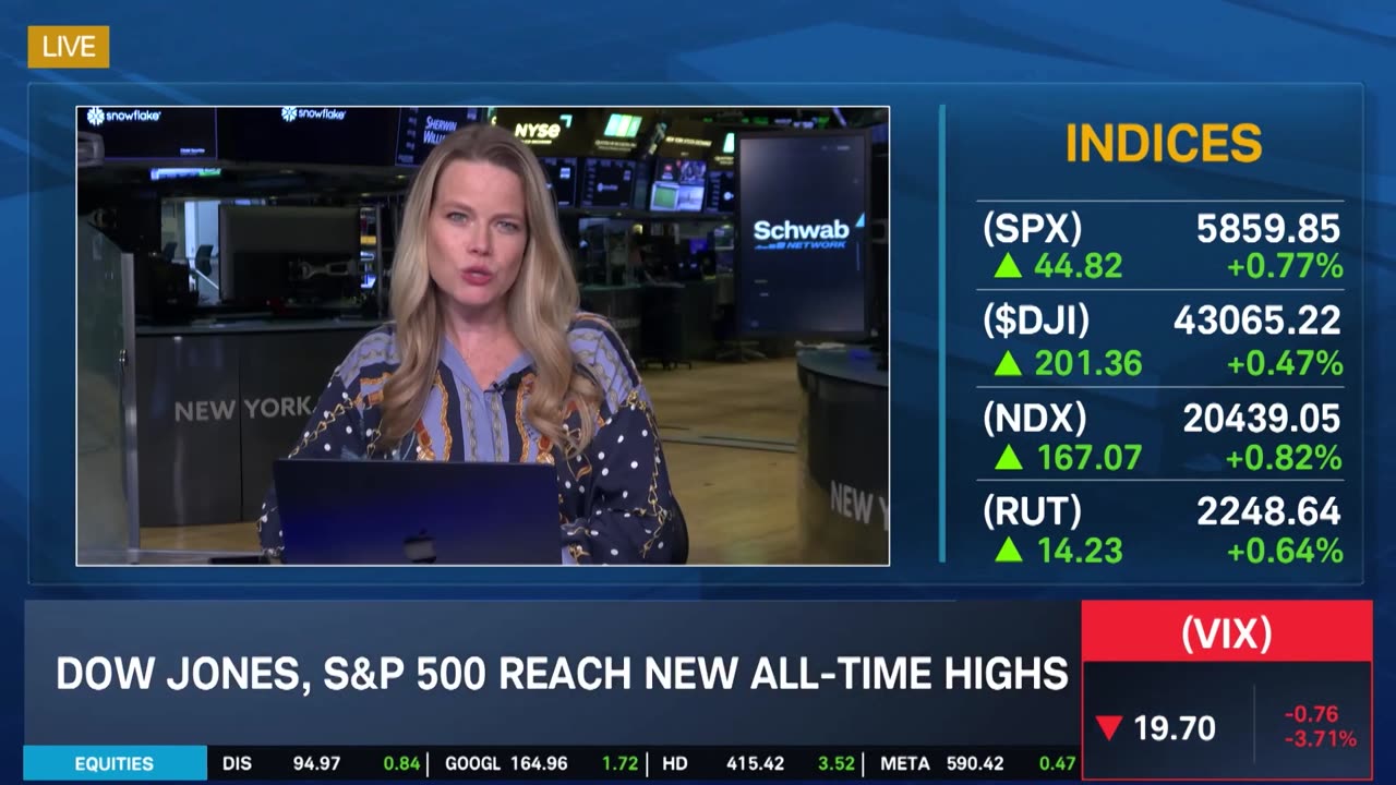 Stock market today: Dow, S&P 500 clinch fresh highs as Nvidia surges to record