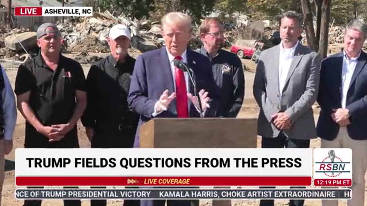 Live: Trump at Greenville NC Press Conference, Supporting Hurricane Helene Victim Relief