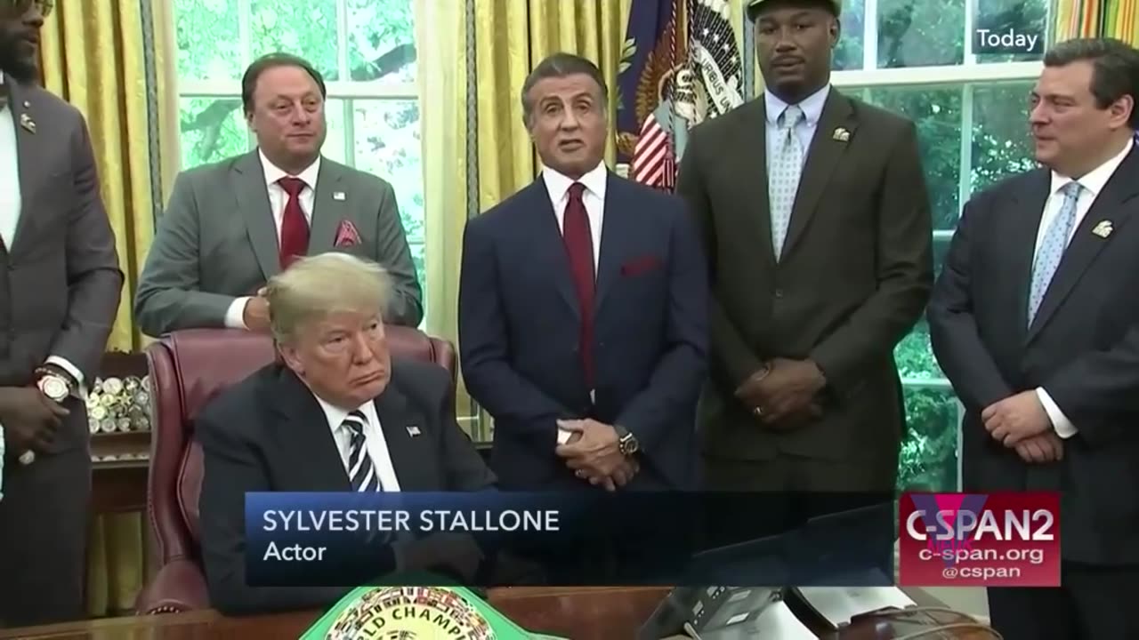 Throwback When Trump Posthumously Pardoned Boxer Jack Johnson with Sylvester Stallone!