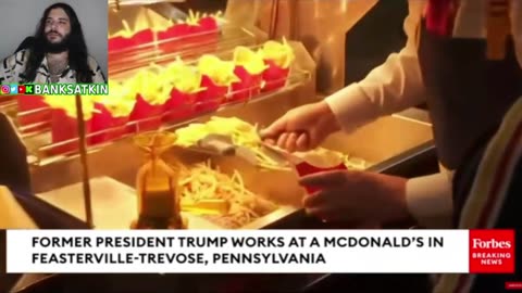 Trump mocks Harris while working at a McDonald's (FULL REACTION)