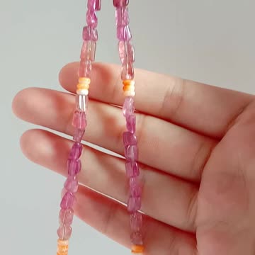 Turquoise pendant with colorful Tourmaline Rubellite Apyrite beads Handmade Gemstone Necklace