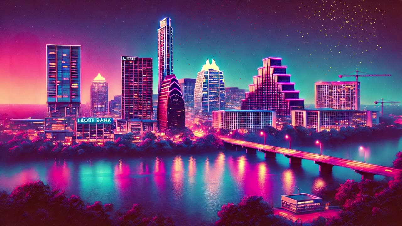 Lofi Chill Mix in Downtown Austin with Fireworks