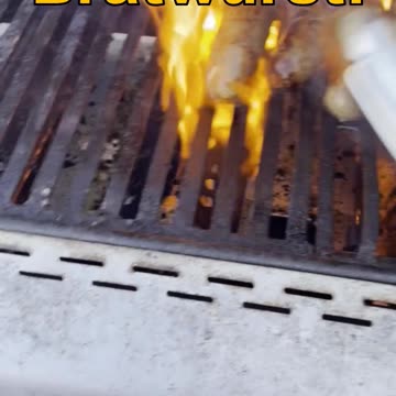 Quick Sear On Bratwurst After Prepping. Perfect Finish After Massive Flareup