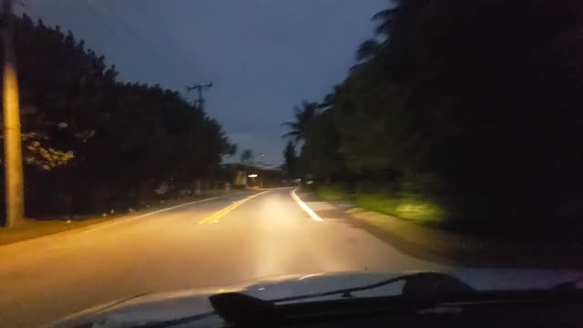 Driving early morning in Palm Beach, Florida