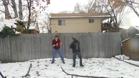 White Dudes box in the snow