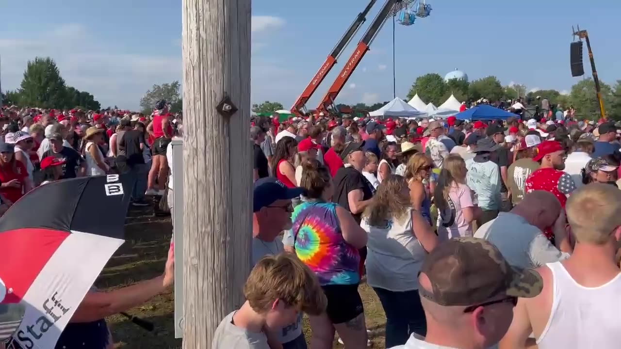 Panorama of the Butler, PA, Trump rally on July 13, 2024