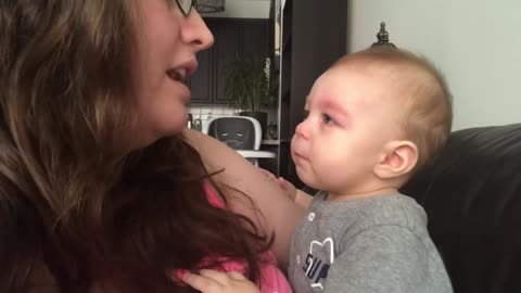 Baby Gets Emotional When Mom Sings Operaa