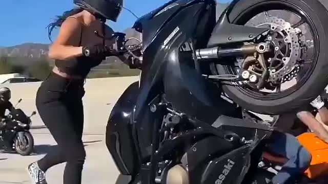 Girl riding luxury bike viral video
