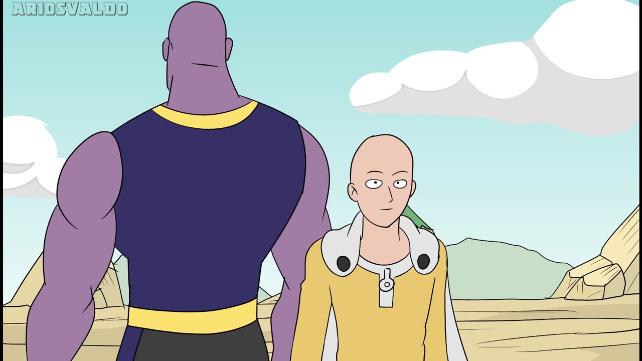 Saitama vs Thanos in Animation 2D #saitama #thanos #marvel #onepunchman