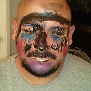 Dad Finds Himself Covered In Make Up After His Kids Try To Turn Him Into A Princess