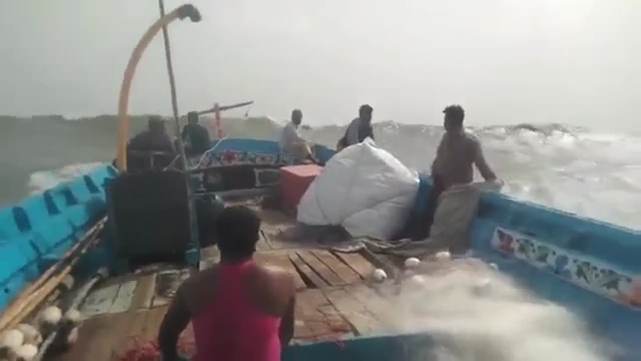 Fishermen- Boat in Sea