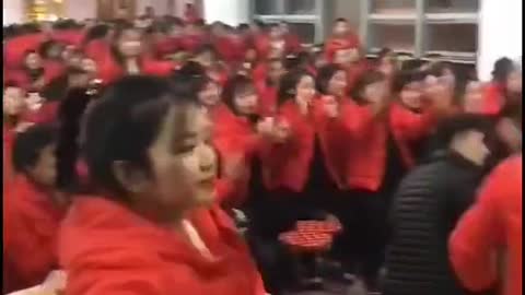 North Korean factory year-end party