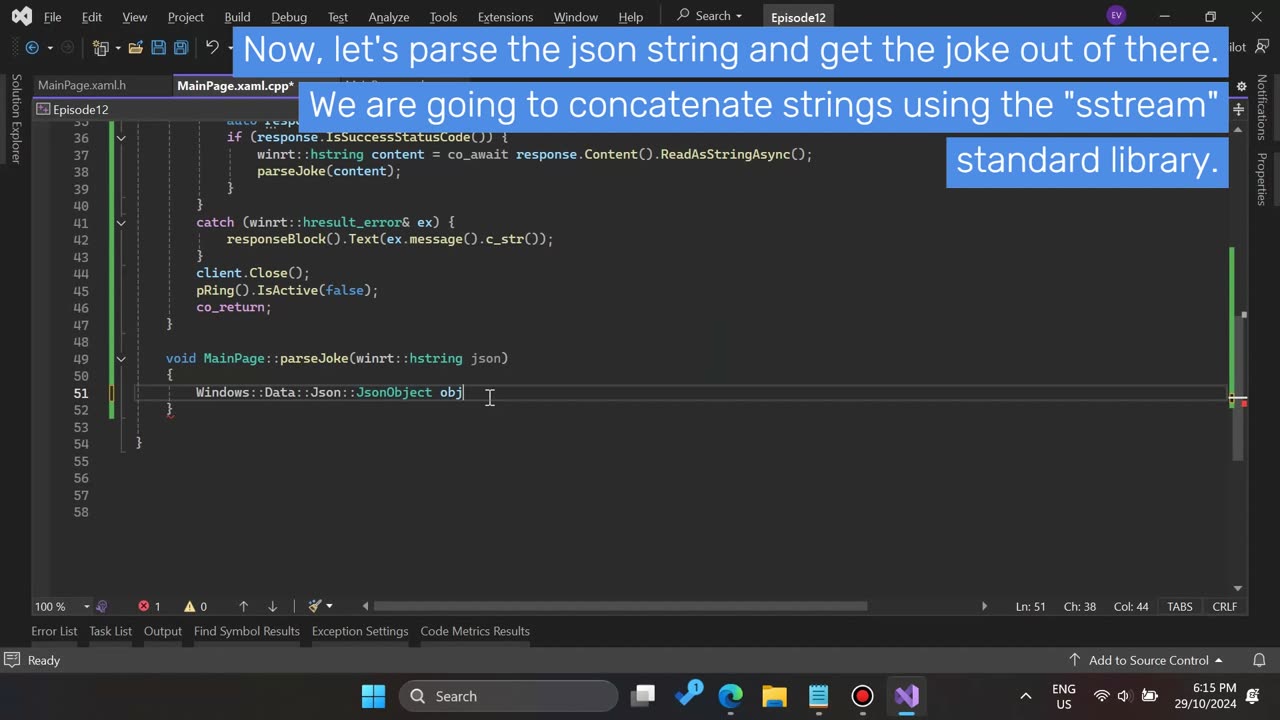 C++/WinRT + WinUI - Episode 12: Networking