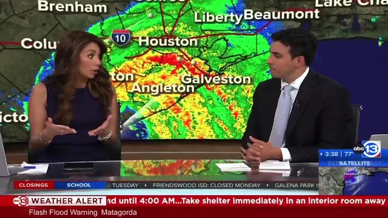 Transformer EXPLODES LIVE on air as CAT 1 Hurricane Beryl makes landfall.