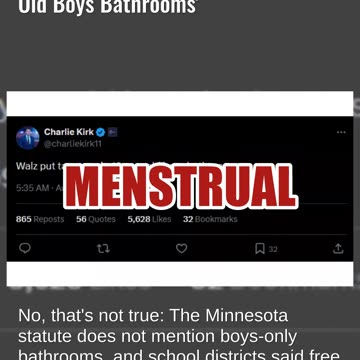 Face Check: NO Evidence that Gov. Tim Walz 'Put Tampons In 10 Year Old Boys Bathrooms'