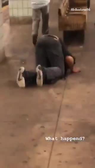 What happened a man in jeans face down subway station