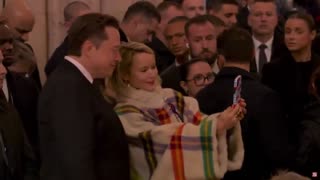 Elon Musk has just arrived at the re-opening of the Notre Dame Cathedral with President Trump