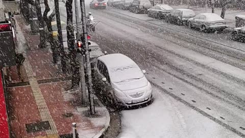 Athens Greece snow ❄️❄️❄️