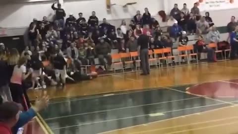 the entire basketball team takes a long slide