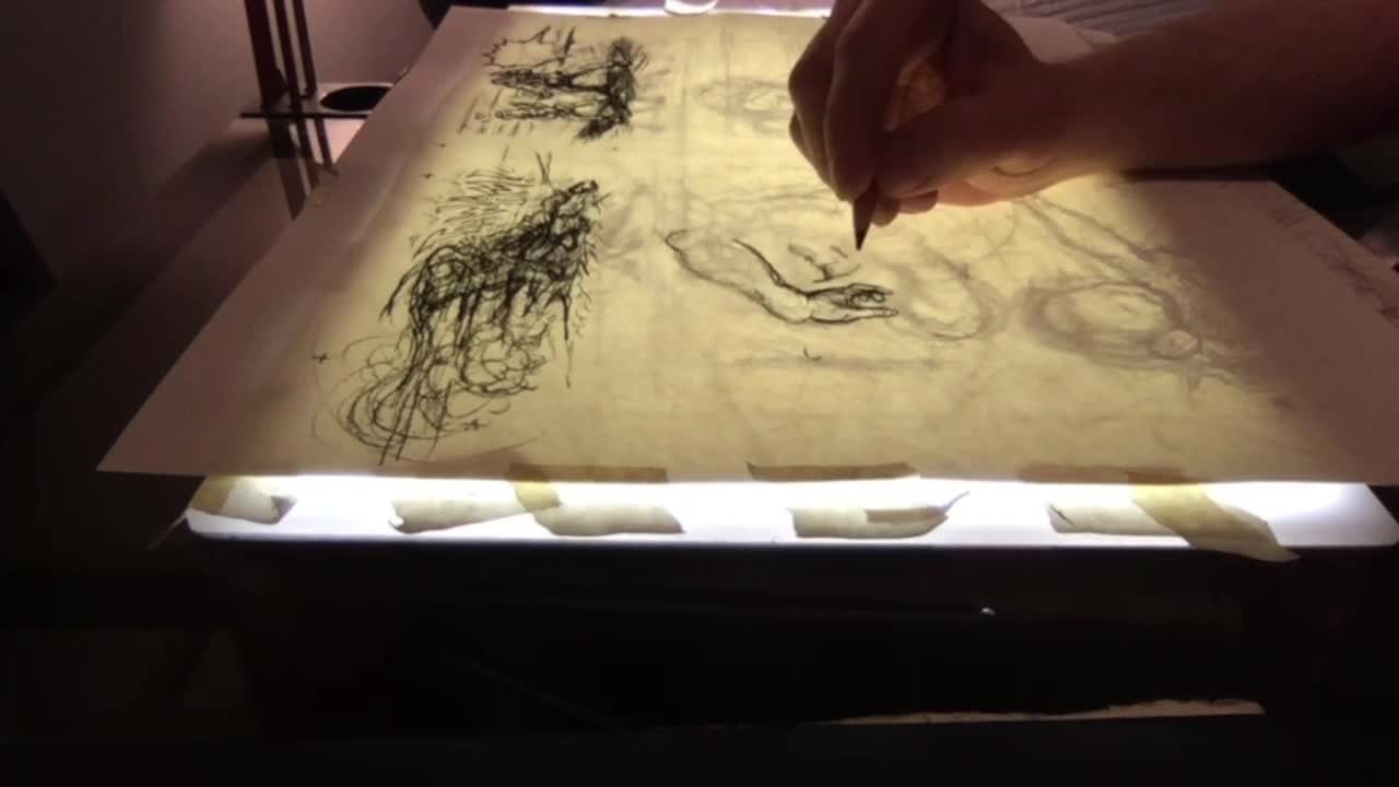 time lapse charcoal art for page 84