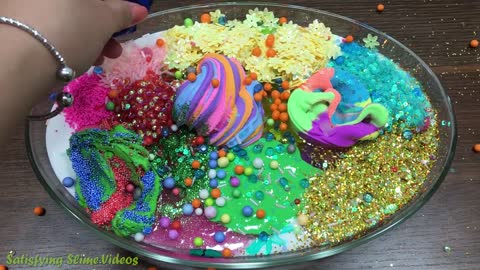 Mixing Random Things into Slime #4 ! SlimeSmoothie Satisfying Slime Videos